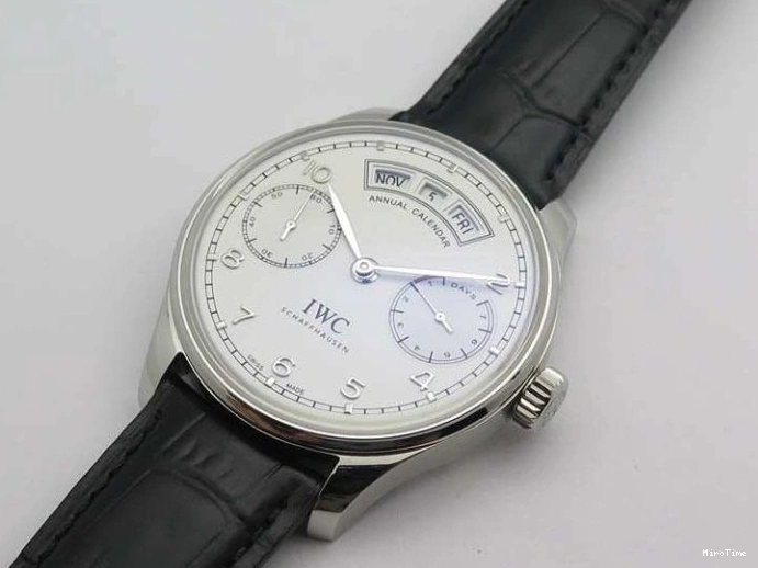 MIROTIME 0208 SportInspired Portuguese Real PR Real Annual Calendar IW503501 YLF 1:1 Best Edition White Dial On Leather Strap A 7241